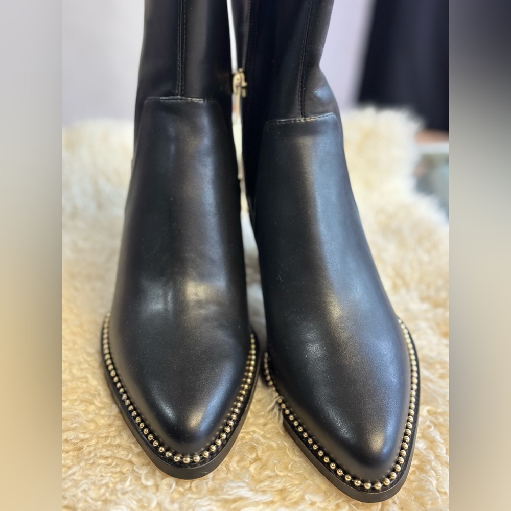 Coach Over-the-Knee Black Leather Boots - Picture 5 of 9